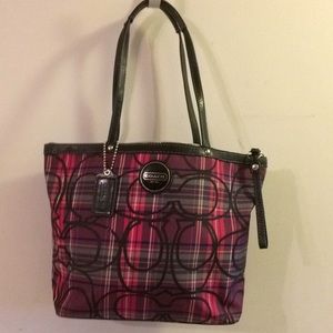 Plaid coach bag